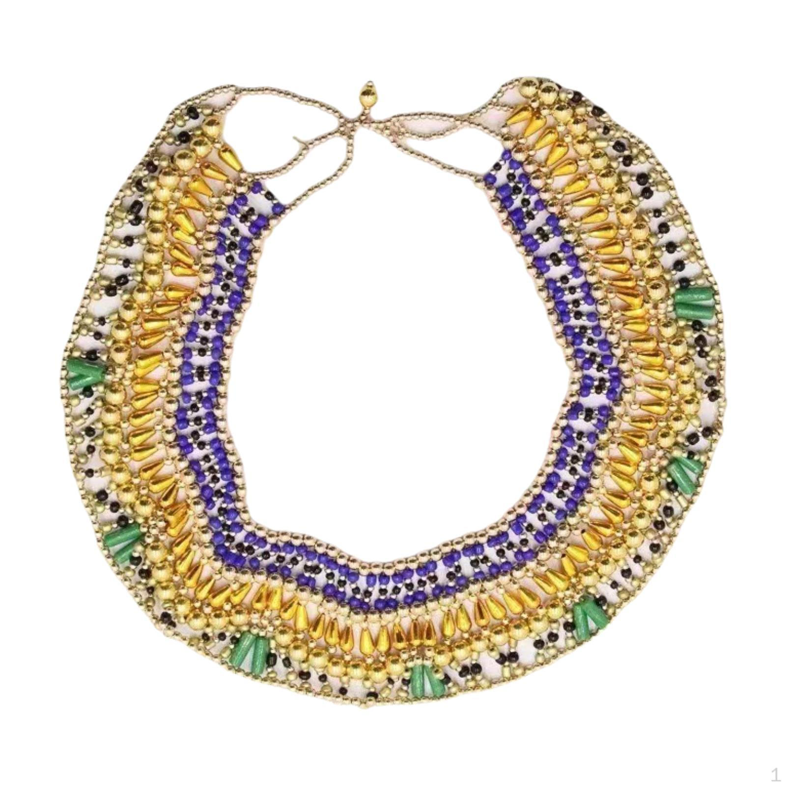

Bohemian Collar Necklace for Women Unique Beaded Jewelry Stage and Cosplay Events Style A