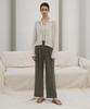 RE RHEE Straight Wide Leg Slacks Trousers Kh