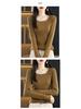 2025 Slim Fit Women's Square Neck 100% Wool Sweater - Thin U-neck Base Layer Top