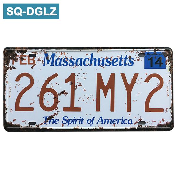 [SQ-DGLZ] New Fashion Car License Plate Store Bar Wall Decoration Tin Sign Vintage Metal Sign Home Decor Painting Plaques Poster