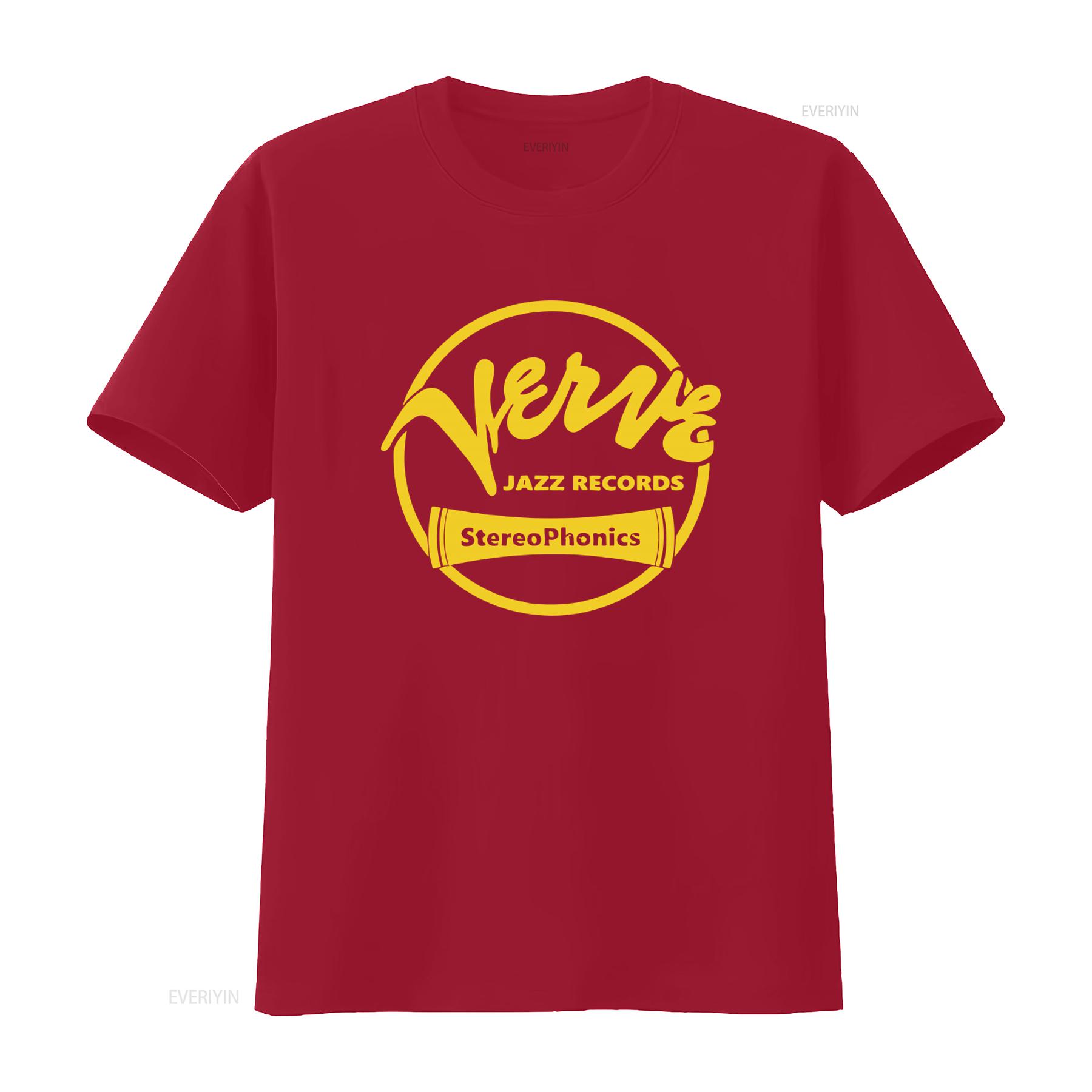 Verve Jazz Records T Shirt for Men Stereophonics Retro Funk Samples Blue Note Impulse Design vintage Washed streetwear S