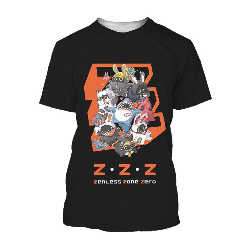 New MiHoYo Game Zenless Zone Zero Print Men T-shirt ZZZ Role Wise Belle Graphic T Shirt Harajuku Style Women Short Sleeve Tees