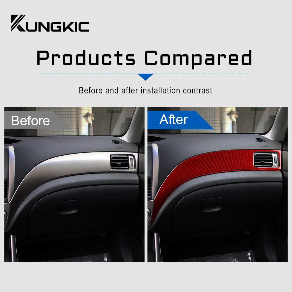 Real Soft Carbon Fiber For Subaru Forester 2009 2010 2011 2012 Accessories LHD RHD Car Dashboard Front Door Decoration Sticker