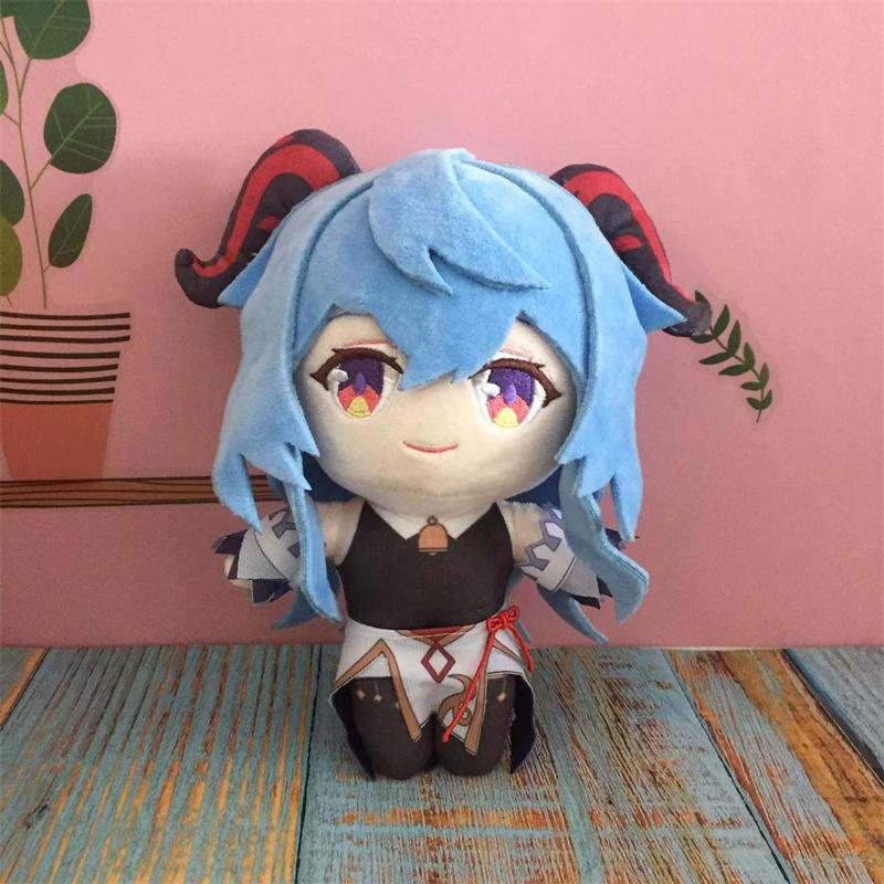 Juego Anime Genshin Impact Muñeco de Peluche Juguete 20cm Arataki Itto Ganyu Cosplay Lindo Suave Almohada Rellena Regalo para Niños