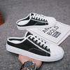 Men's Shoe Mules Half Canvas Slides Rubber Flat Male Slipper Y2k High Quality Cheap Shoes Liquidation Clappers 2025 Fun