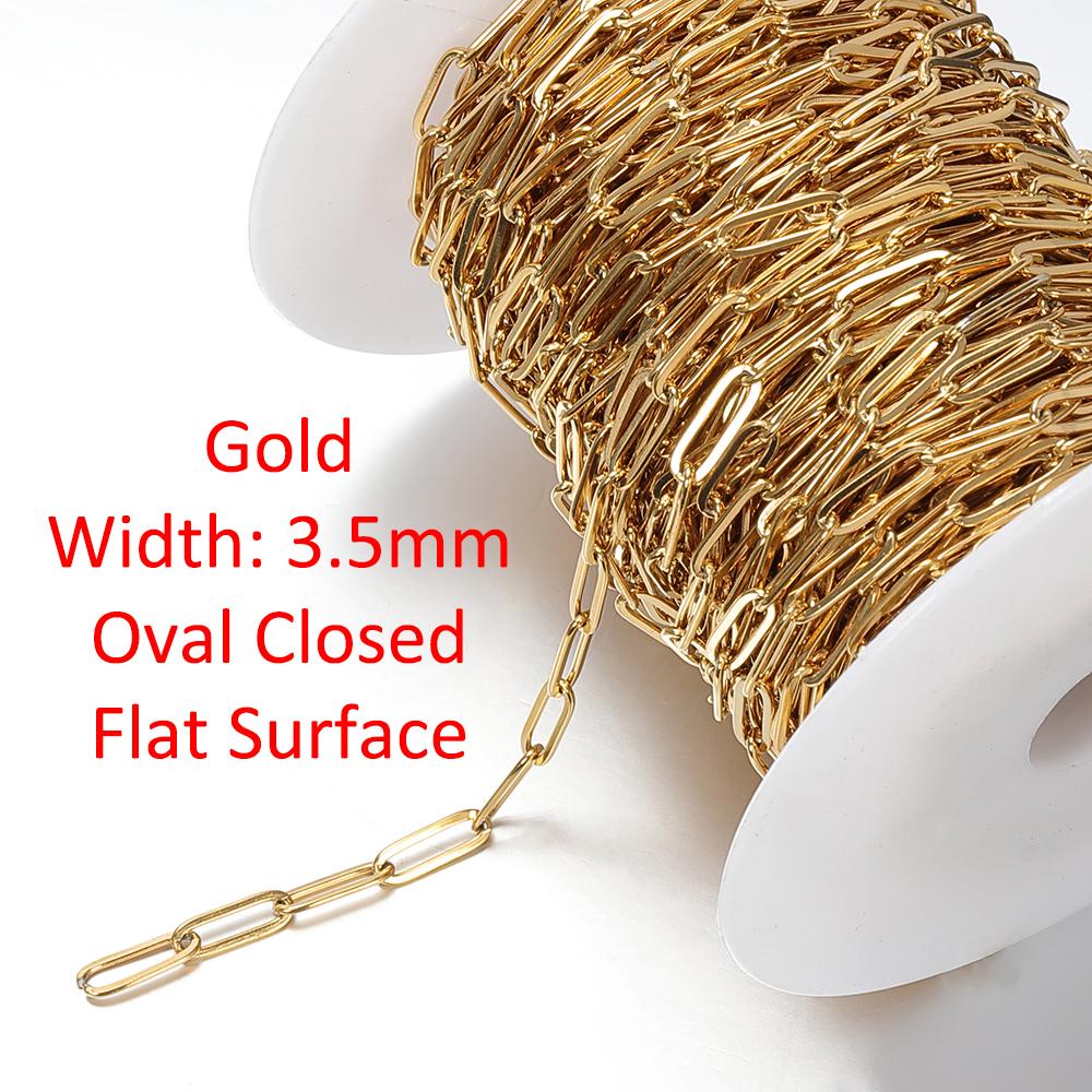 No Fade 2Meters Stainless Steel Link Chains for Jewelry Making DIY Necklace Bracelet Chain Accessories Beaded Chain Wholesale