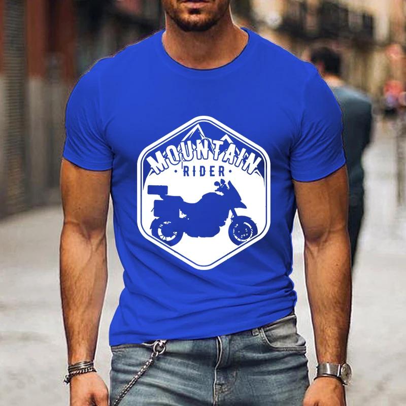 Mountain Rider Moto Club Shirt Graphic T Shirts Men Clothing Short Sleeve T-shirts Street Motorcycle Tshirts Loose Men Camisetas