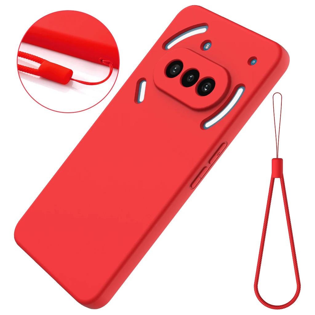 Luxury Liquid Silicone Phone Case for Nothing Phone 3A Pro Shockproof Matte Soft Bumper Lanyard Cover for Nothing Phone 3A 3APro