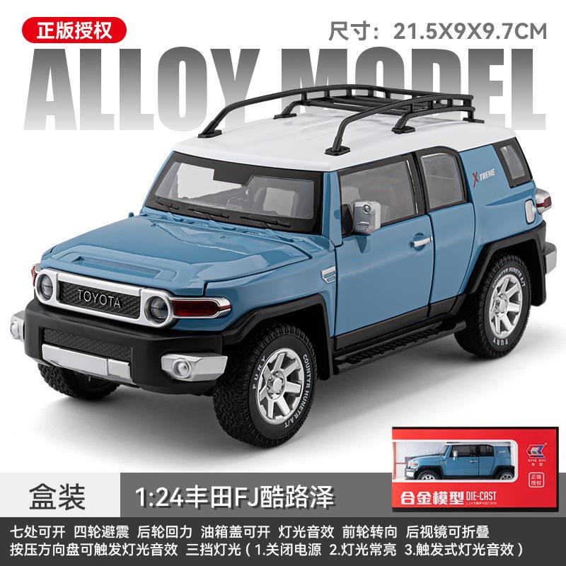 1:24 TOYOTA FJ Cruiser Alloy Car Model Diecast & Toy Metal Off-road Vehicles Car Model Sound and Light Simulation Childrens Gift