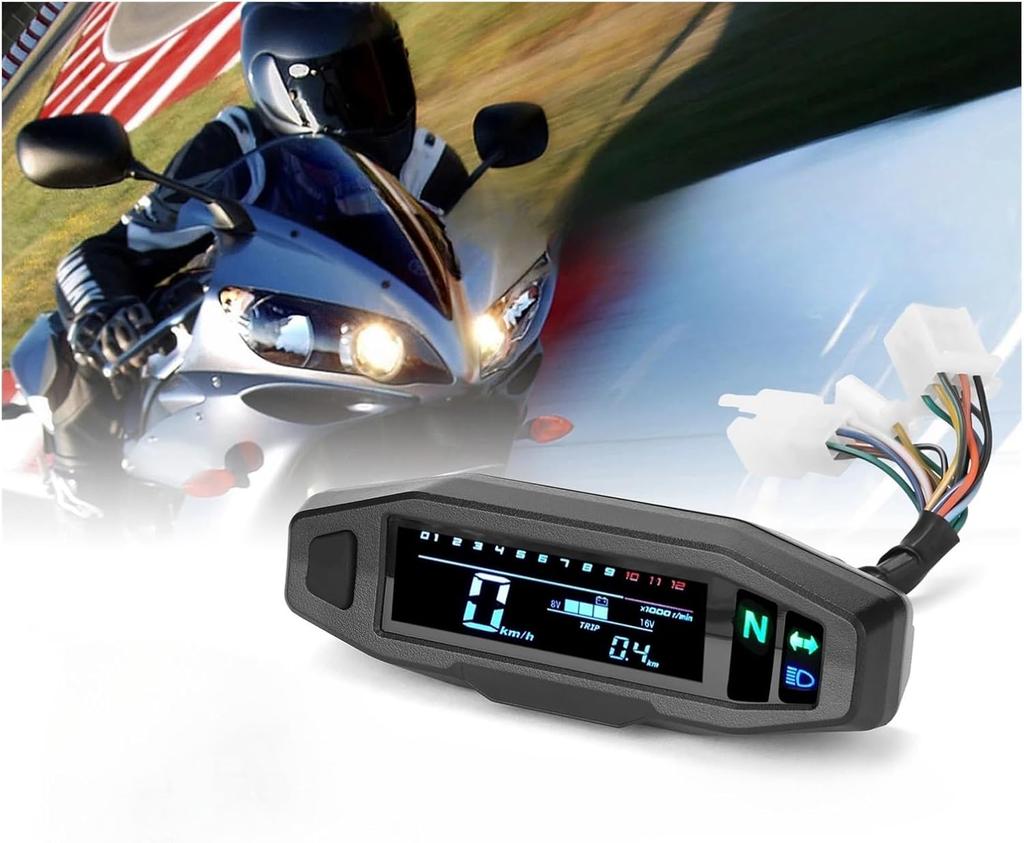 Small Engine Hour Meter, Digital Tachometer, Maintenance Reminder, Battery Replaceable for Motorbike