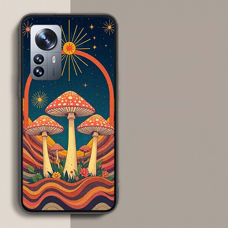 Boho Hippy Mushroom Sunrise Phone Case For Redmi Note 15 Pro 5G 14 13 12 Pro Plus 11 11T 11E 11S 10 Pro 10S 9 9S Cover Cell Clea