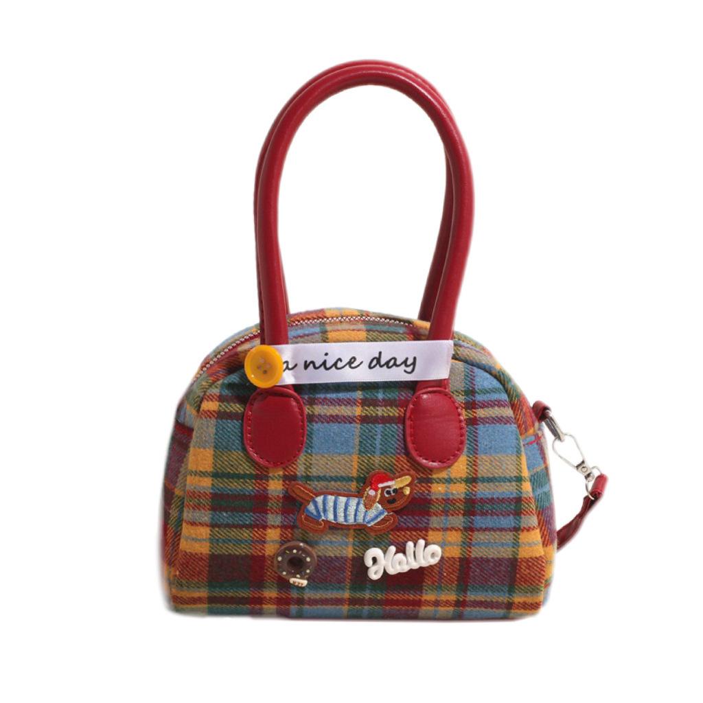 

Выходная маленькая сумка женская 2025 новая сумка-подушка через плечо летняя популярная модная клетчатая тканевая сумка сумка на плечо