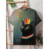 2026 Men's T-Shirt Funny Cartoon Black Cat Unicorn UFO Art 3D Print T Shirt Summer Men Women Short Sleeve Tee Casual Kid Y2k Top