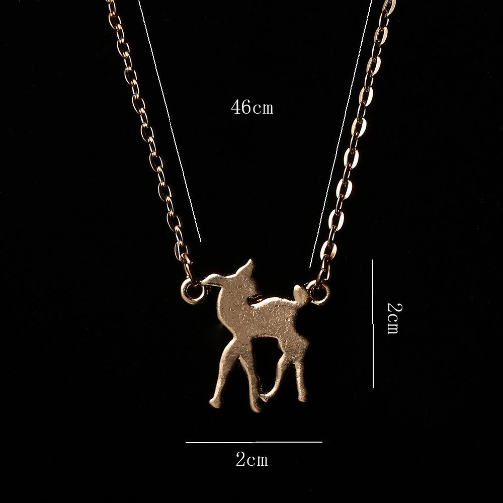 Versatile Metal Deer Pendant Necklace - Women's Sweater Chain, Perfect Christmas Gift