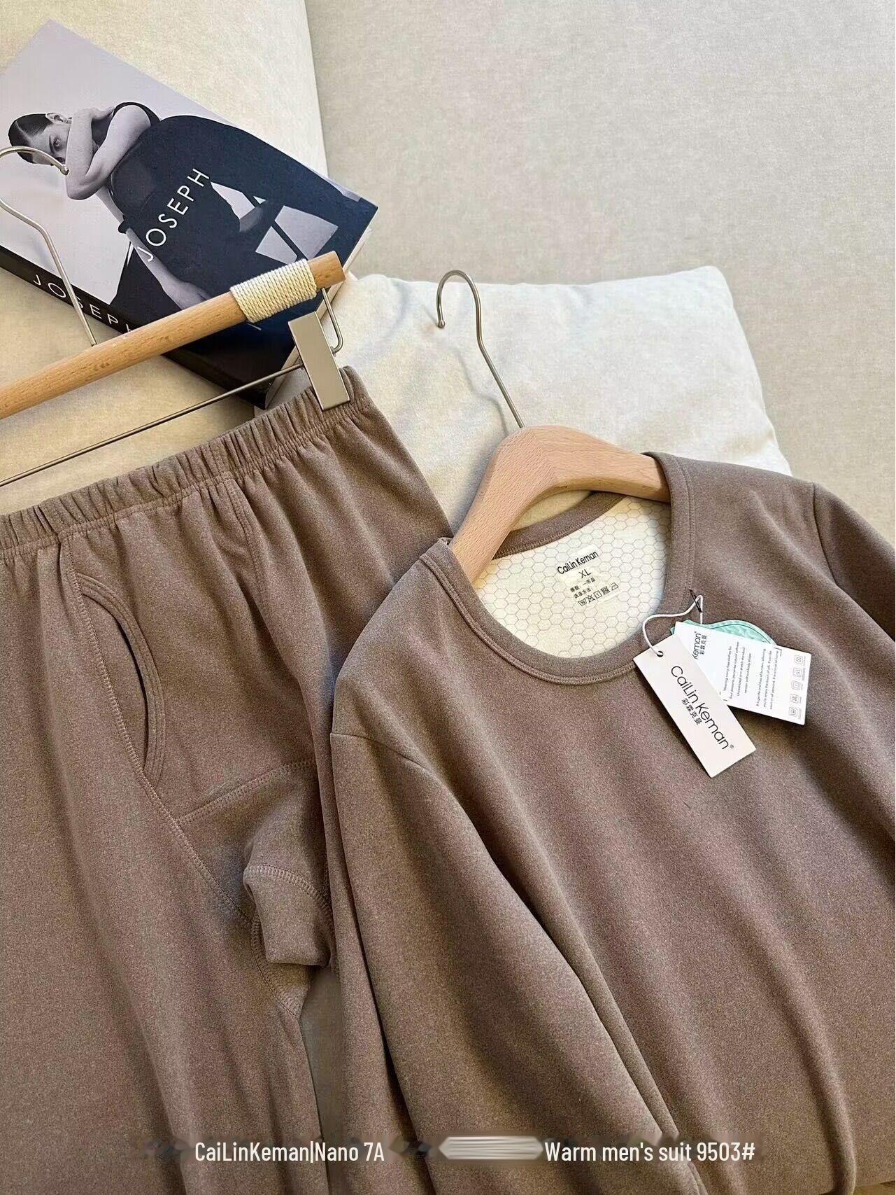 

Мужской комплект термобелья из кашемира на осень/зиму - шерсть, шелк, нано 7A, плюс бархат.