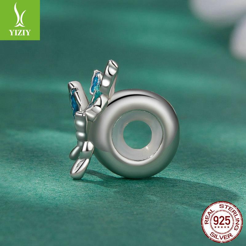 S925 Silver Butterfly Silicone Positioning Spacer Beads, Smart Insects Gradually Change Oil Dripping Diy Bracelet Beads