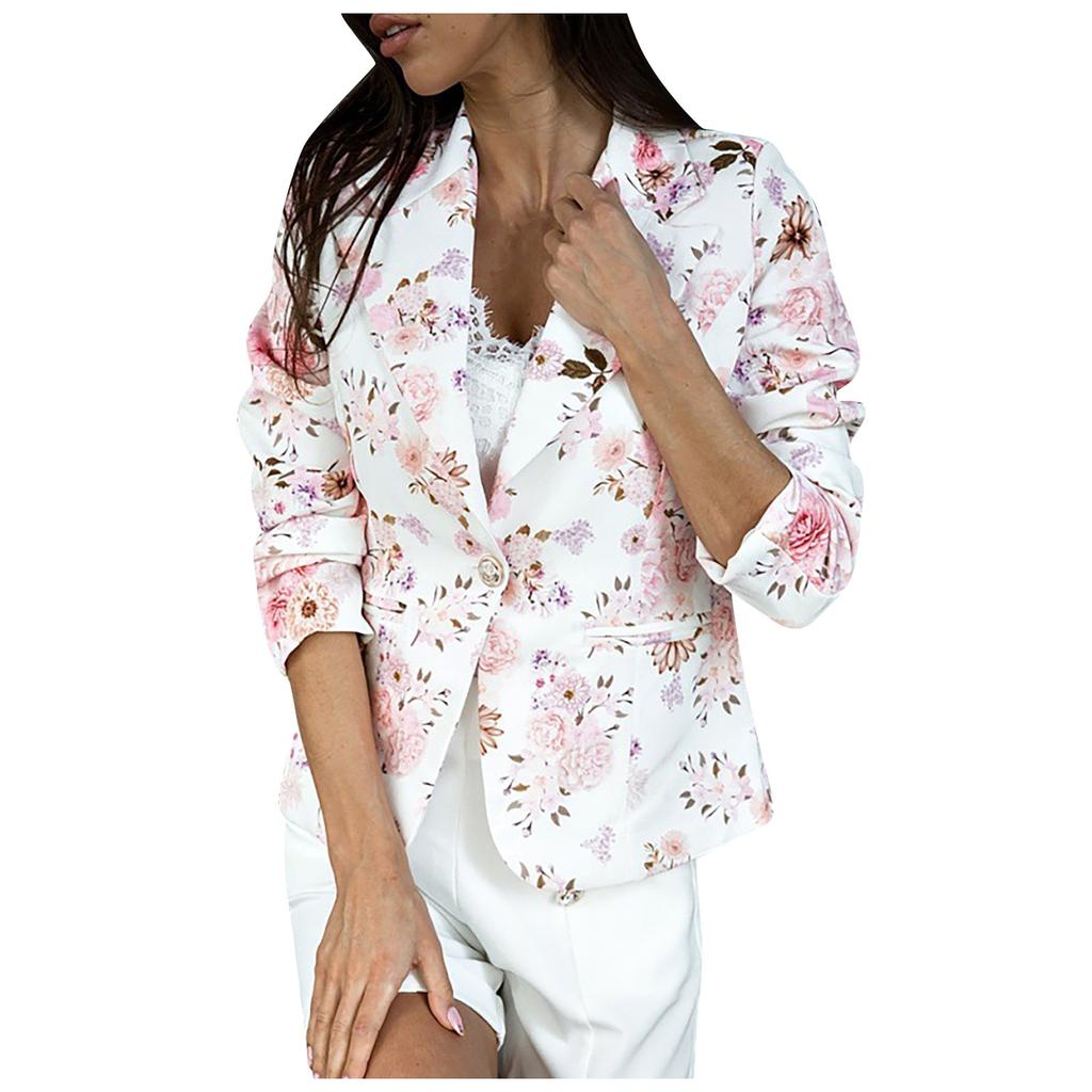 Moda femenina Un botón Traje pequeño Chaqueta estampada Ropa de mujer  comprar a buen precio — entrega gratuita, reseñas reales con fotos — Joom