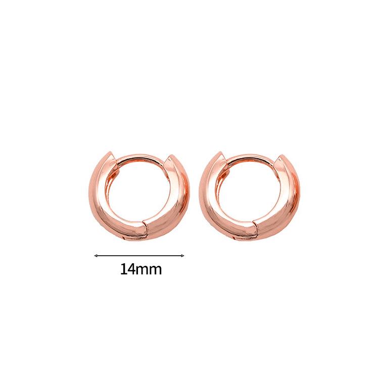 Orecchini a cerchio rotondi lisci placcati in oro 14k - Gioielli di moda eleganti e leggeri di lusso per le donne