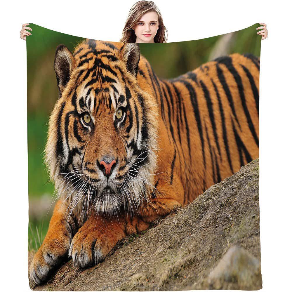 

Painted tiger pattern digitalprinted polyester Bedroom velvet flannel cover blanket Fleece soft sofa cover blankets for beds 75x100cm