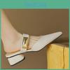 Women Summer For 2024 Shoes New Fashion Pointed Solid Simple Half Womens Slippers Comfortable Outside Leather Shoes Female