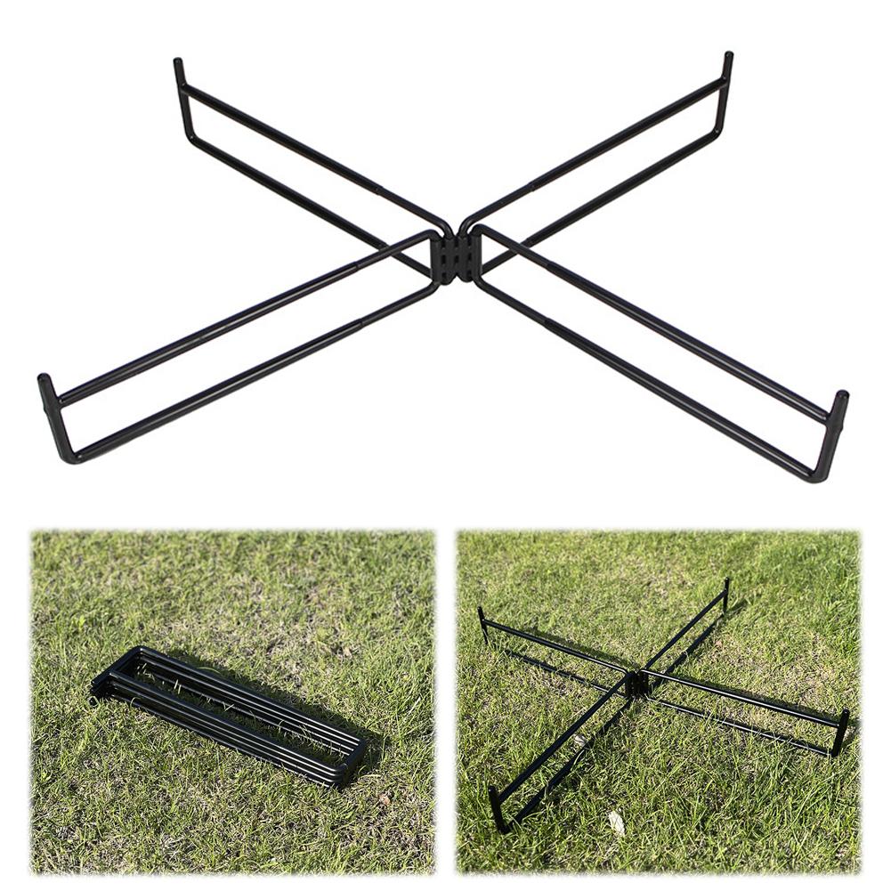 Foldable Metal Stand Portable Storage Bin Ice Bucket Holder Trash Bag Bracket for Cooking Hiking Backpacking Camping Travel