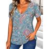 Dames T-shirt Print Grafisch Paisley Stijlvol Klassiek Casual Korte Mouw V-hals Normale Tops Casual Dagelijks Blauw Roze Paars Zomer Lente