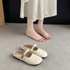French bag head half slippers women's summer wear 2025 new versatile retro skirt Mary Jane cool slippers