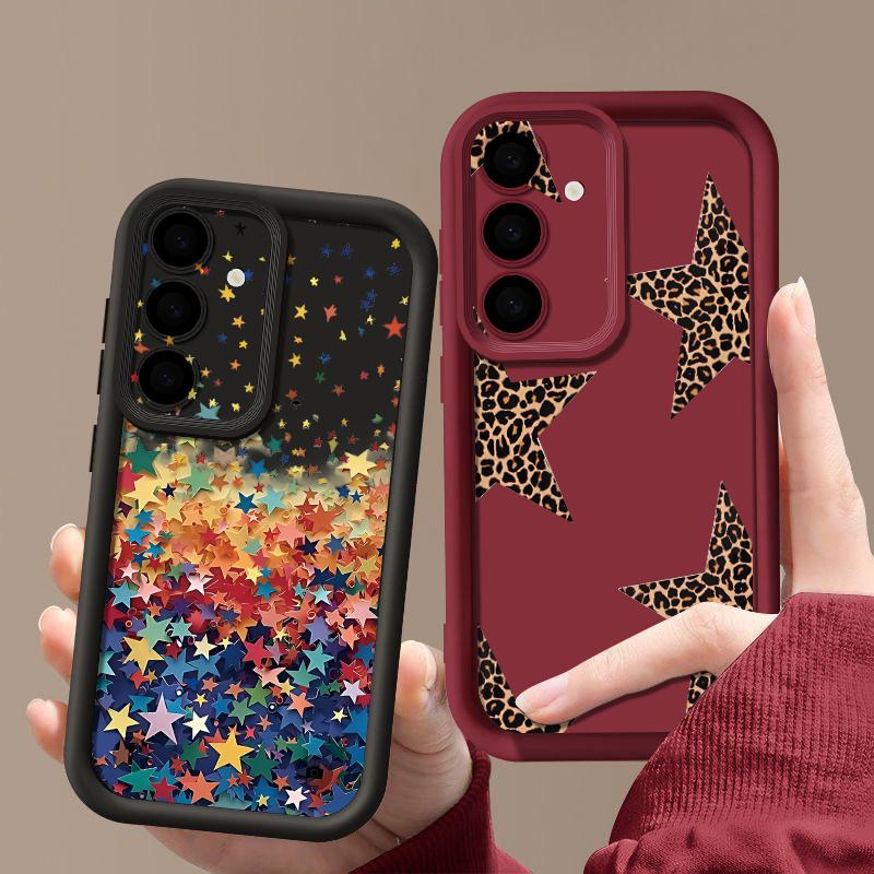Colorful Stars Print Case For Samsung Galaxy A57 A37 A27 A17 5G A56 A36 A26 A16 A55 A54 S21 FE S22 S23 S24 Plus S25 S26 Ultra Shockproof Bumper Cover