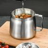 304 Stainless Steel Covered Oil Filter Pot  Household Fryer  Oil Storage Tank Pig Oil Tank  Oil Residue Separation Tool