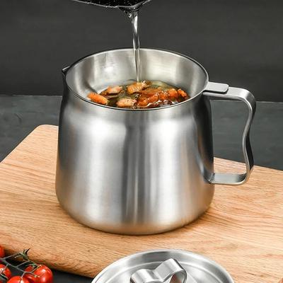 Κατσαρόλα φίλτρου λαδιού καλυμμένη από ανοξείδωτο ατσάλι 304  οικιακή φριτέζα  δεξαμενή αποθήκευσης λαδιού δεξαμενή λαδιού χοιρινού εργαλείο διαχωρισμού υπολειμμάτων λαδιού