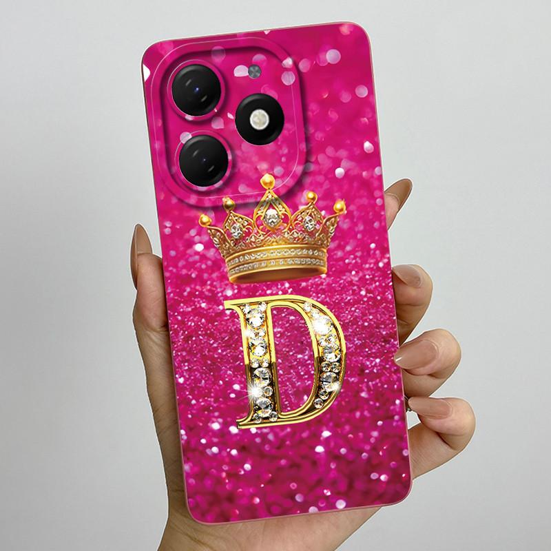 For Infinix Smart 8 Case X6525 Crown Letter Soft Phone Cases For Infinix Smart 8 Pro Smart8 HD PLUS Camera Protection Back Cover
