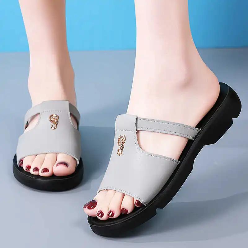 Fashion Spring Two Strips Women's Bathing Slippers Ladies Shoes 42 Brown Sandal Women Sneakers Sports Universal Brands In Offers