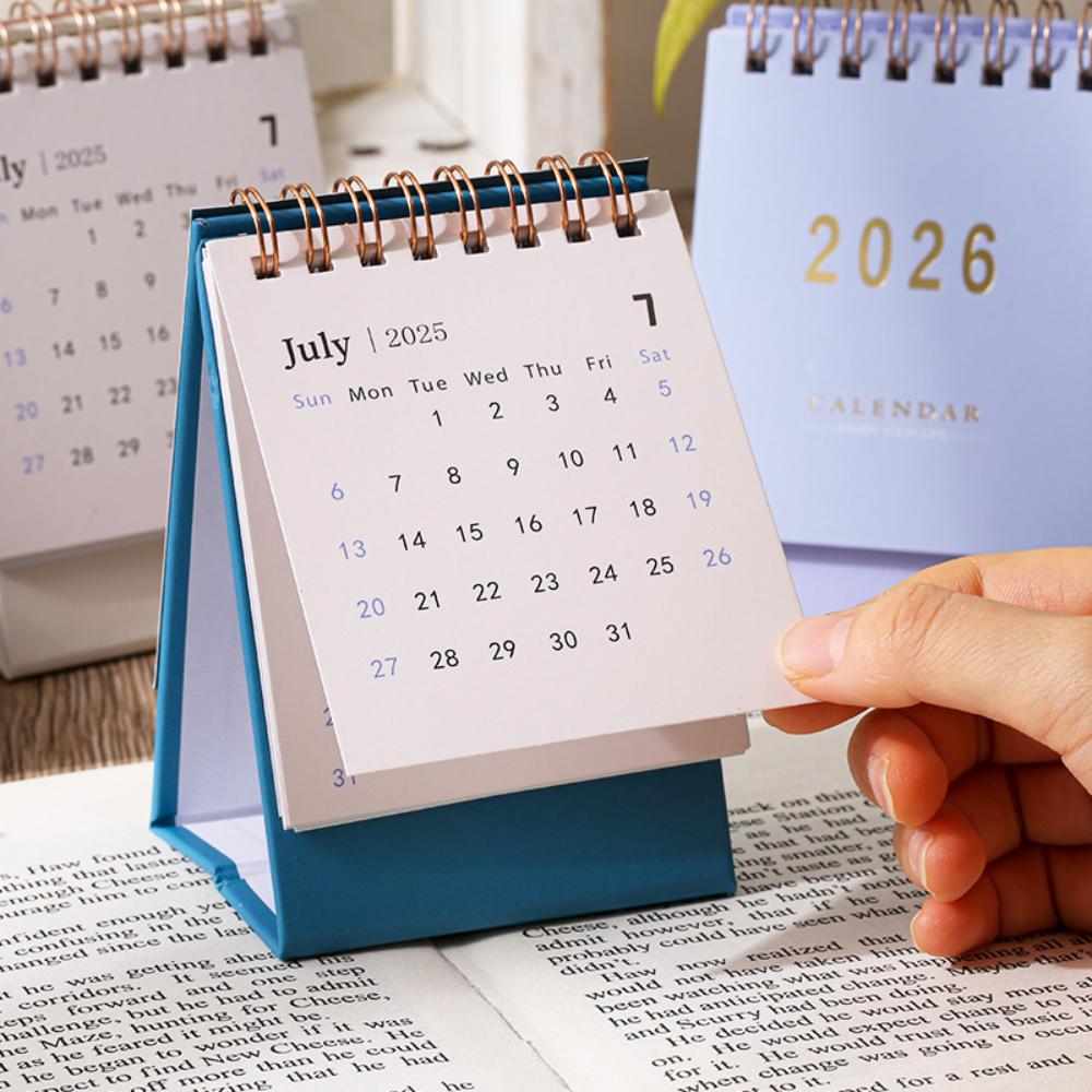 Thicken Mini Pink Desk Calendar 2026 2026 Simple Ins Tabletop Calendar Flip Monthly Notepad Schedule Planner Calendar Office Use