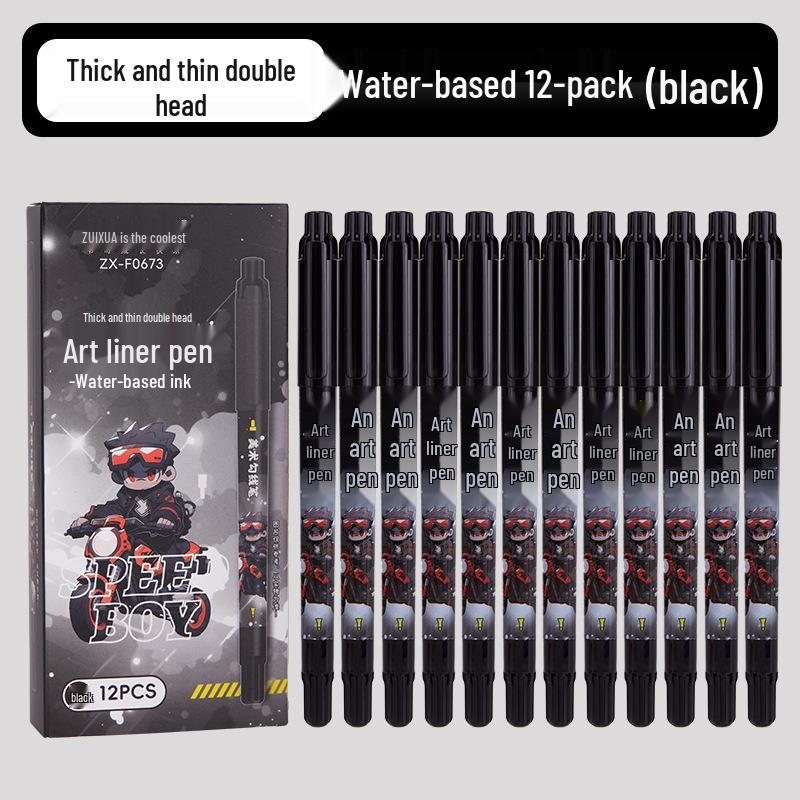 

Маленький водостойкий быстросохнущий набор маркеров с двумя наконечниками для искусства и заметок – черный, синий, красный, многоцветный