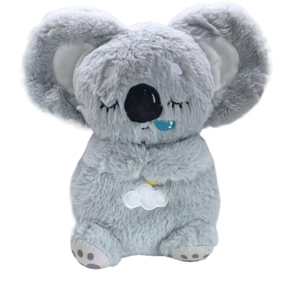 

Plush Koala Children s Sleeping Doll with Music Lights 4 Modes Baby Soothing Plush Doll Sleeping Companion Rhythmic Breathing сірий