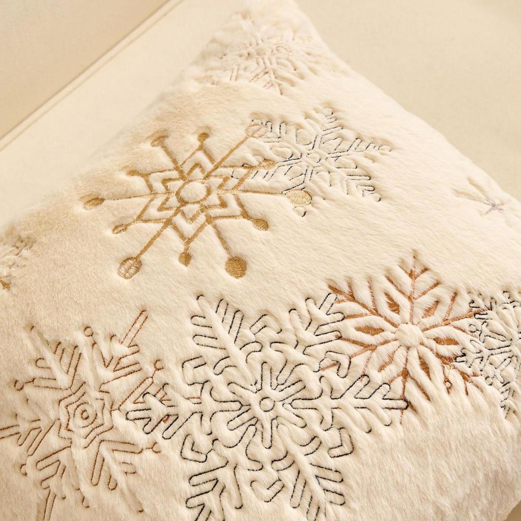 Modern Simple Christmas Embroidered Pillow Cover for Living Room Sofa