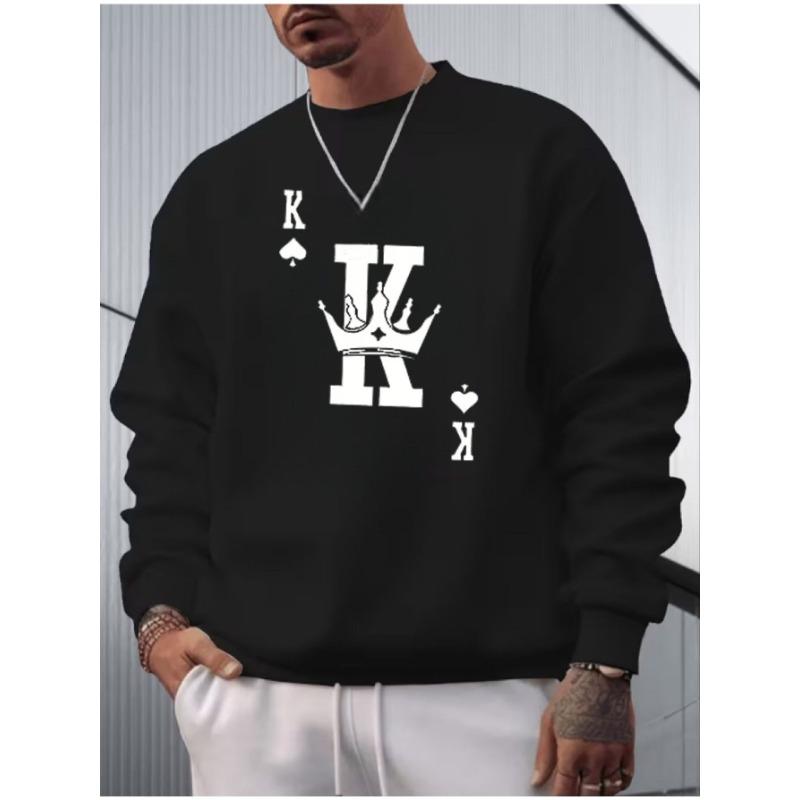 Men'S Hoodless Round Neck Long Sleeve Casual Pullover, Soft Comfortable Versatile Wear For Autumn, Winter, And Holidays.