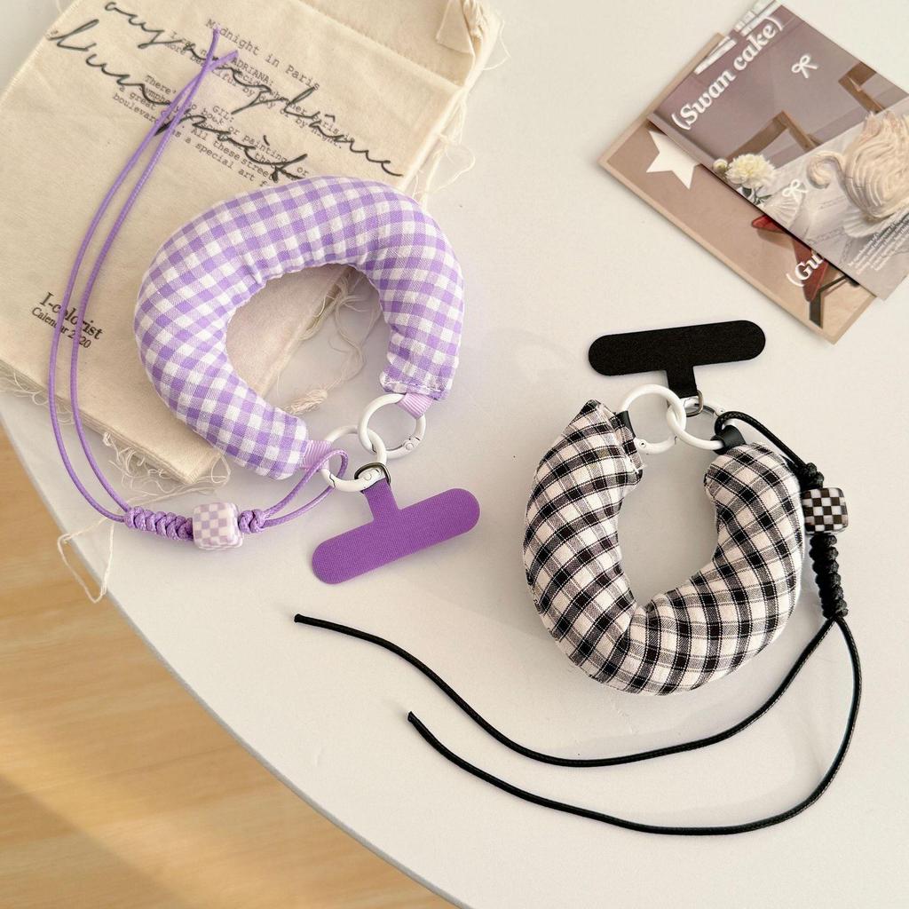 Japanese & Korean Color Block Plaid Handmade C-Shaped Wrist Accessory Ornament