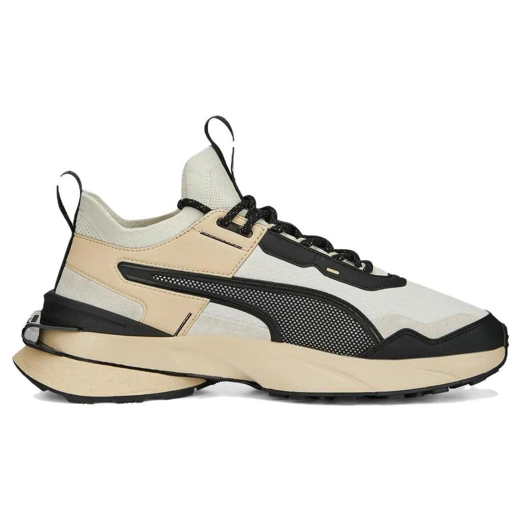 Puma Pwrframe Stoff Überlagertes Rindsleder Synthetisches Leder Bequem Vielseitig Balance Low-Top Freizeitschuhe Unisex Sneaker Grau Schwarz 390037-01