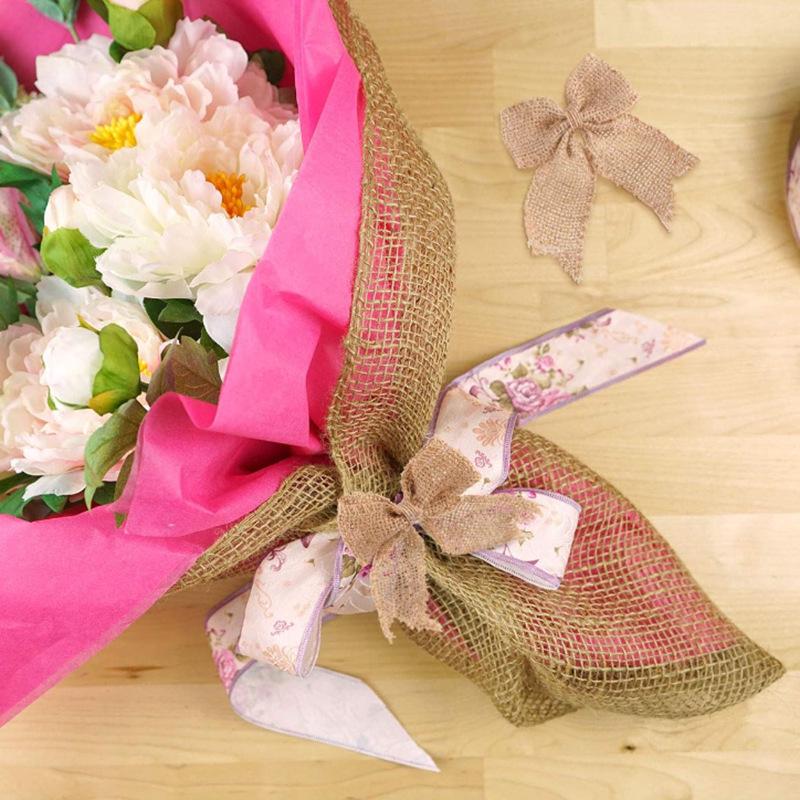 Handmade Burlap Bow for DIY Christmas and Holiday Decoration