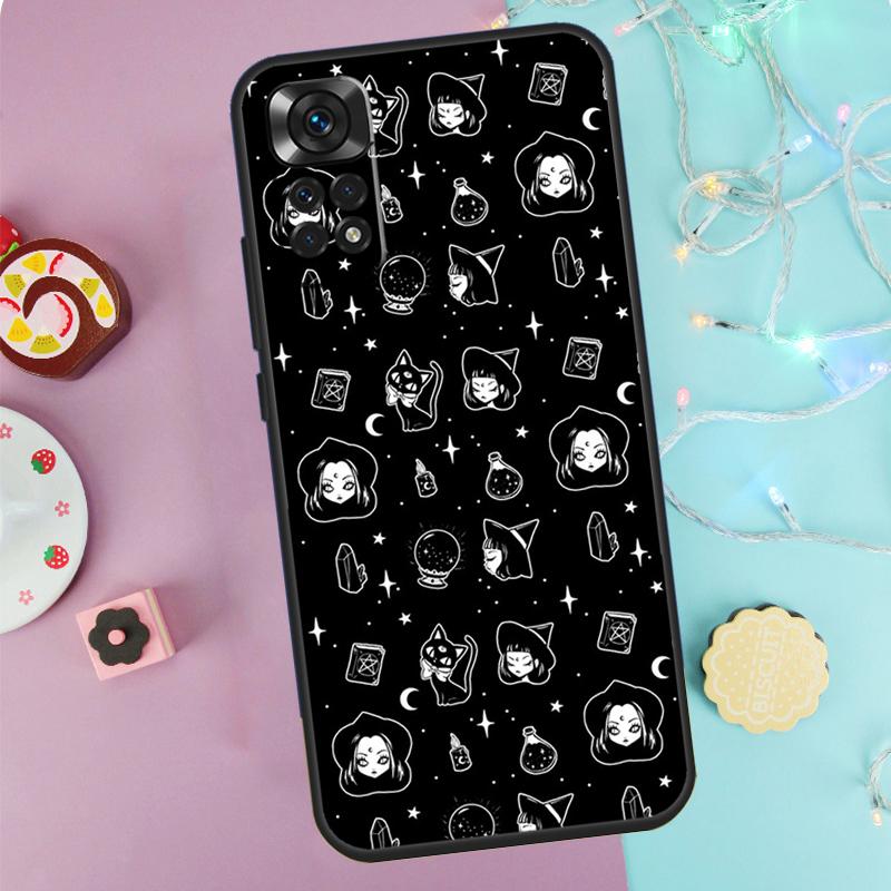 Witchcraft Witch Cat Case For Xiaomi Redmi Note 14 13 12 11 10 9 Pro 9S 10S 11S 12S Redmi 10C 12C 13C 14C Cover
