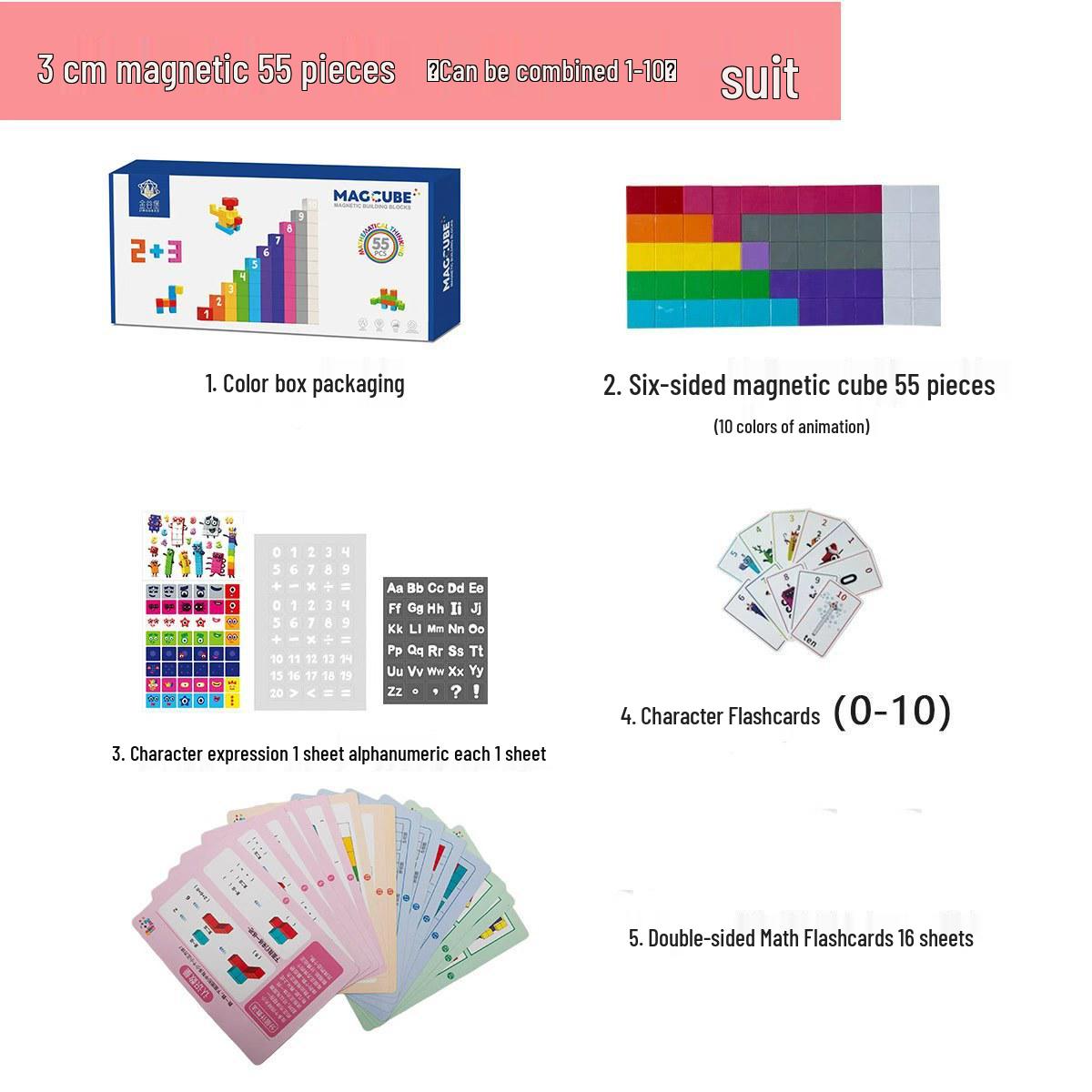 3cm Magnetic Geometric Building Blocks – Colorful Educational Cubes for Kids