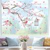 Pegatina Estática para Ventana de Rama de Pájaro de Flor de Cerezo Elegante Decoración para el Hogar para Cristal Decoración de Ambiente Removible