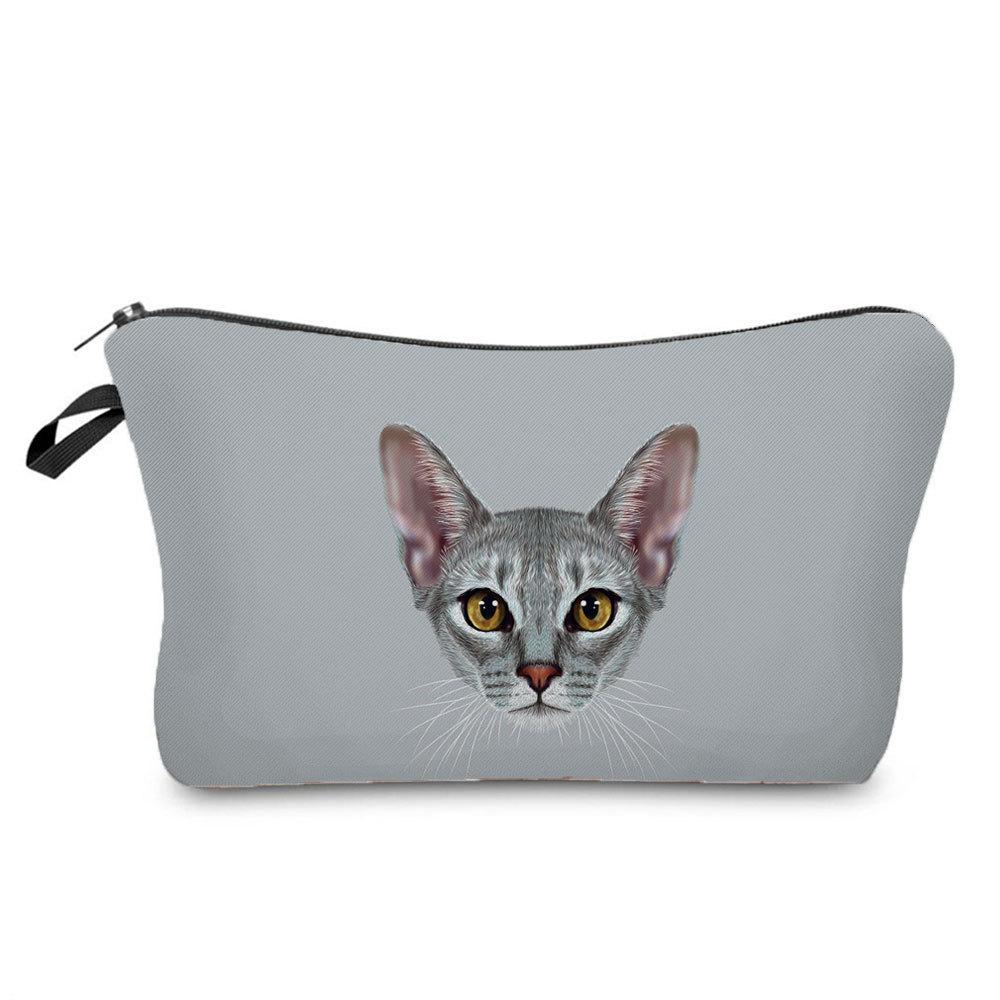 Women Cat Print Cosmetic Bag Toiletries Organize Travel Storage Case 6689