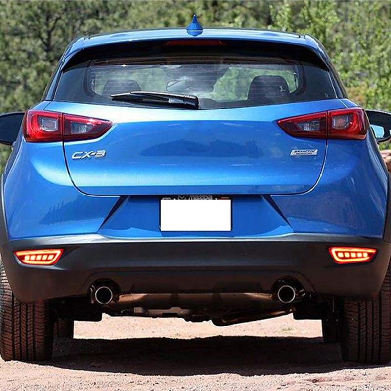 2PCS Reflector For Mazda CX-3 CX3 2015 2016 2017 2018 2019 2020 Car LED Rear Fog Lamp Brake Light Turn Signal Light