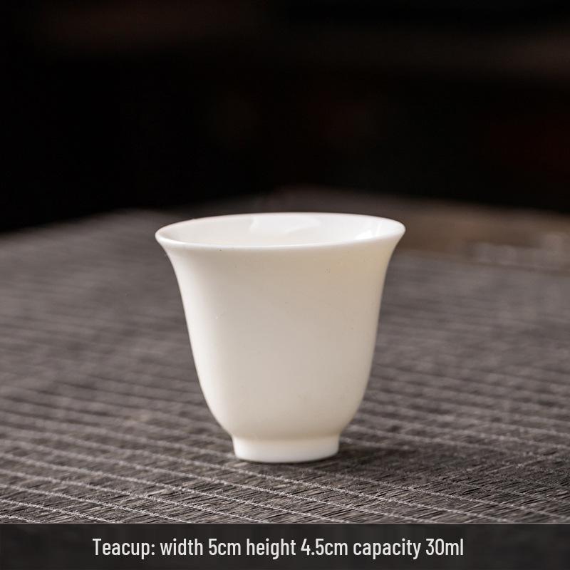 Mutton Fat White Porcelain Kung Fu Tea Cup: Ceramic Tasting Cup for Tea or Wine