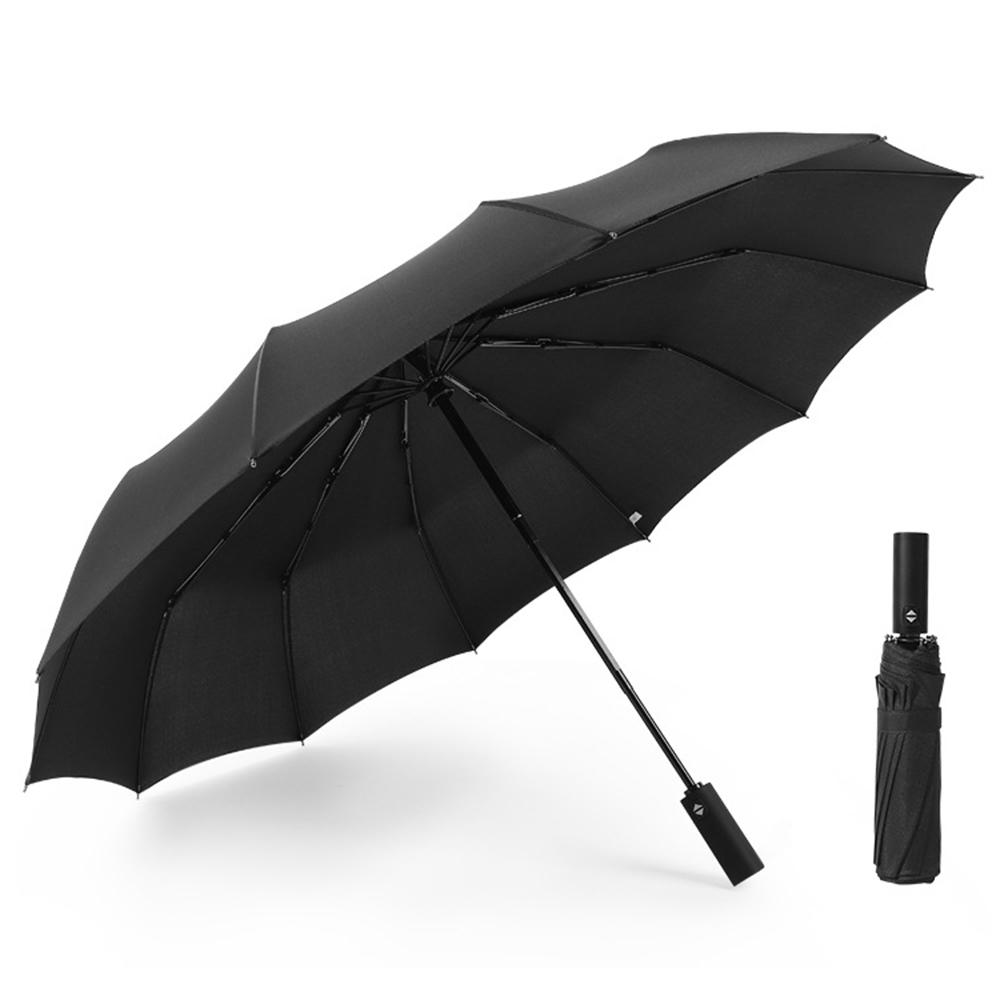 Windproof Umbrella Large 12-Rib Folding Travel Umbrella with Automatic Opening and Closing for Rain/Sun