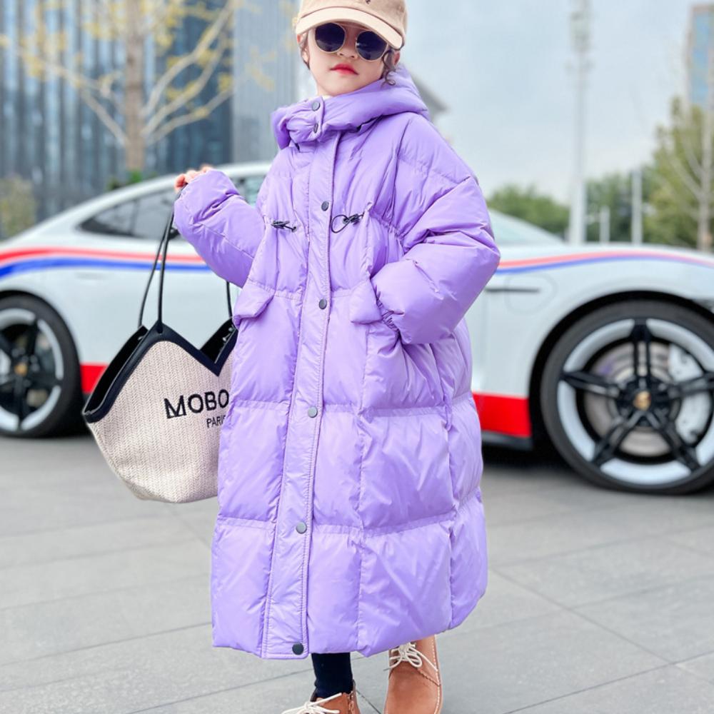 

Повседневная одежда на хлопковой подкладке для девочек, зимняя детская стеганая куртка 160cm фиолетовый