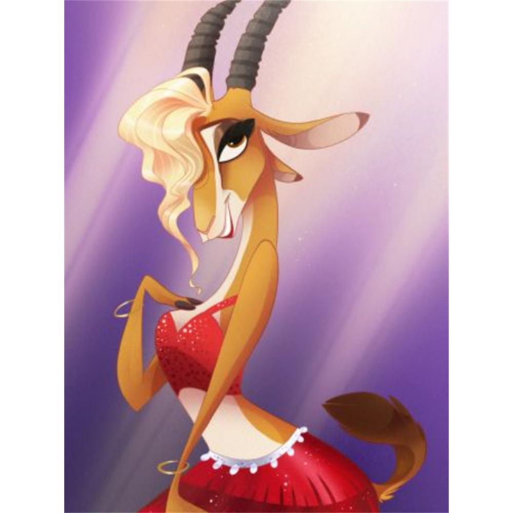 

Disney Diamond Painting Zootopia Shakira Sheep Illustration 5D DIY Full Round Diamond Mosaic Cartoon Embroidery Art Painting for Home Decoration Round 20x30cm
