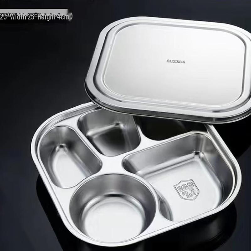 Lijia 304 Food Grade Stainless Steel 5-Compartment Meal Tray